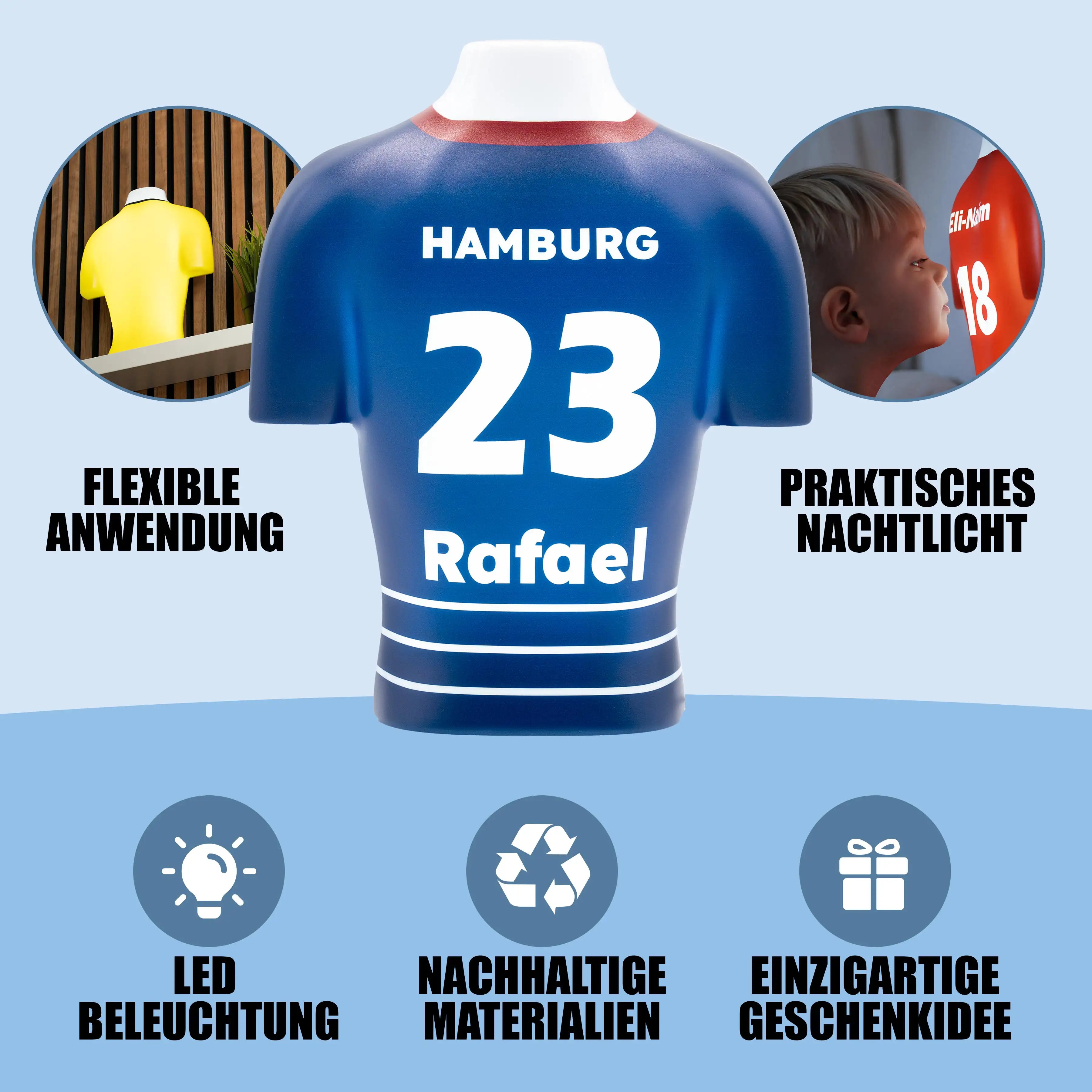 Torsinio® – Personalized 3D Soccer Jersey Lamp