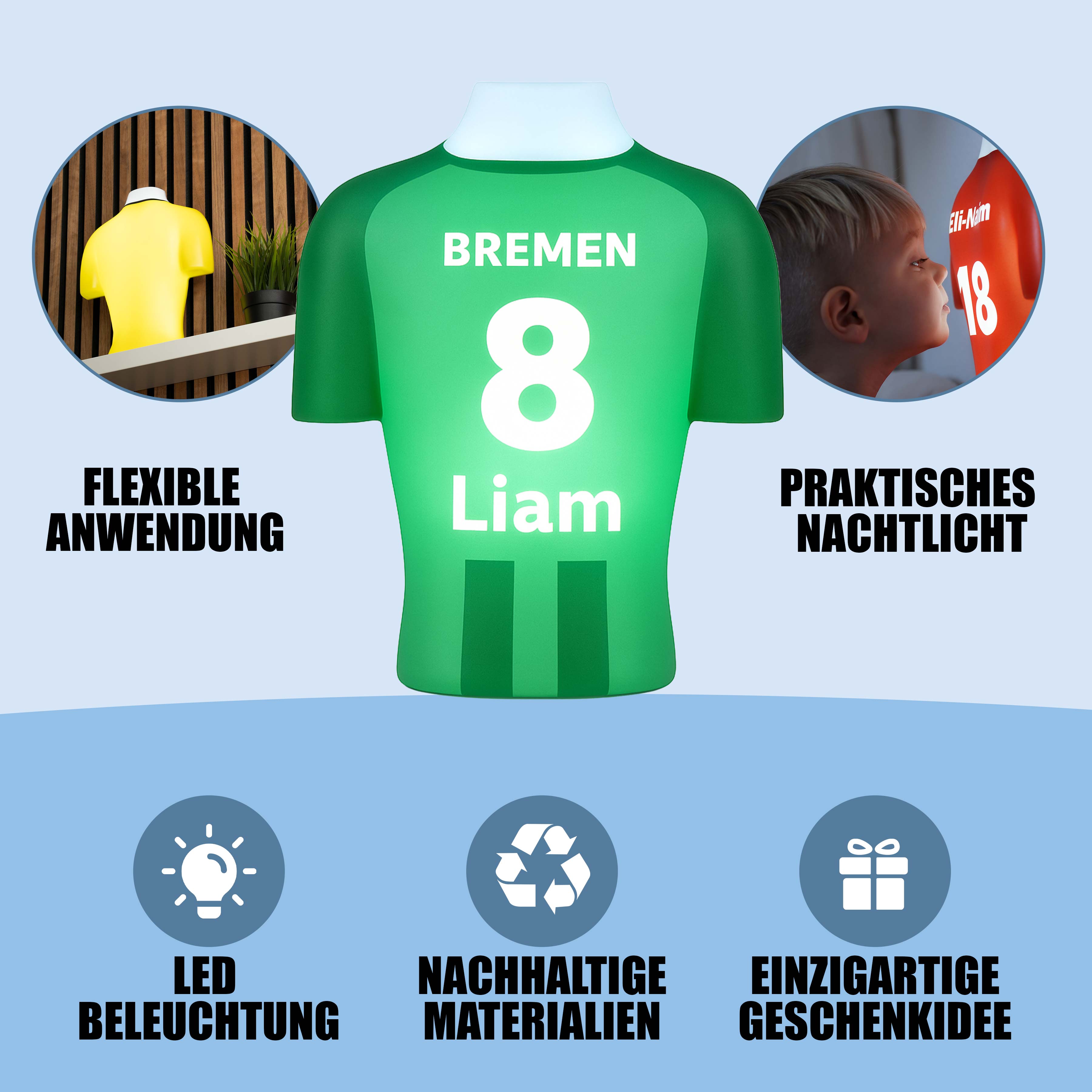 Torsinio® – Personalized 3D Soccer Jersey Lamp