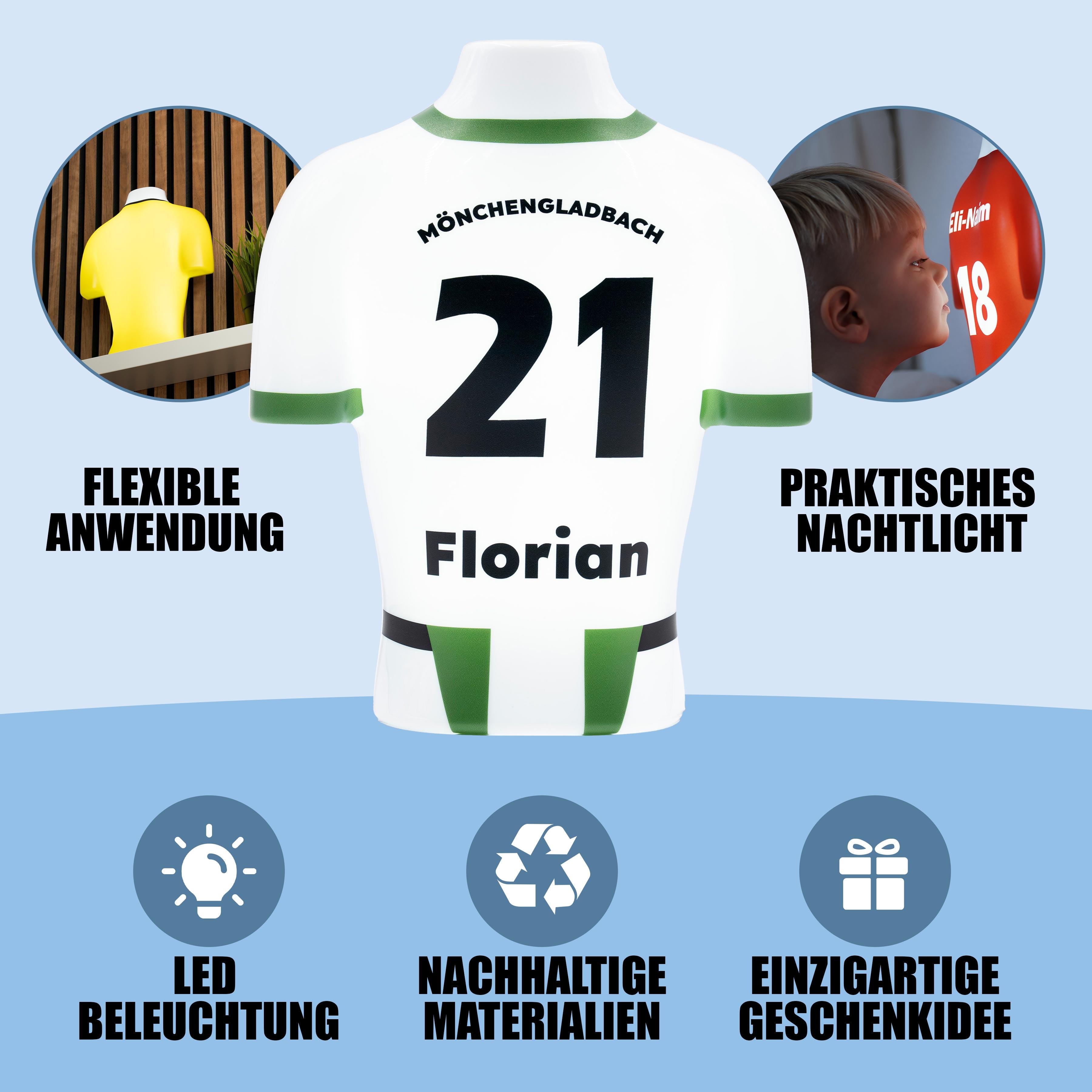 Torsinio® – Personalized 3D Soccer Jersey Lamp