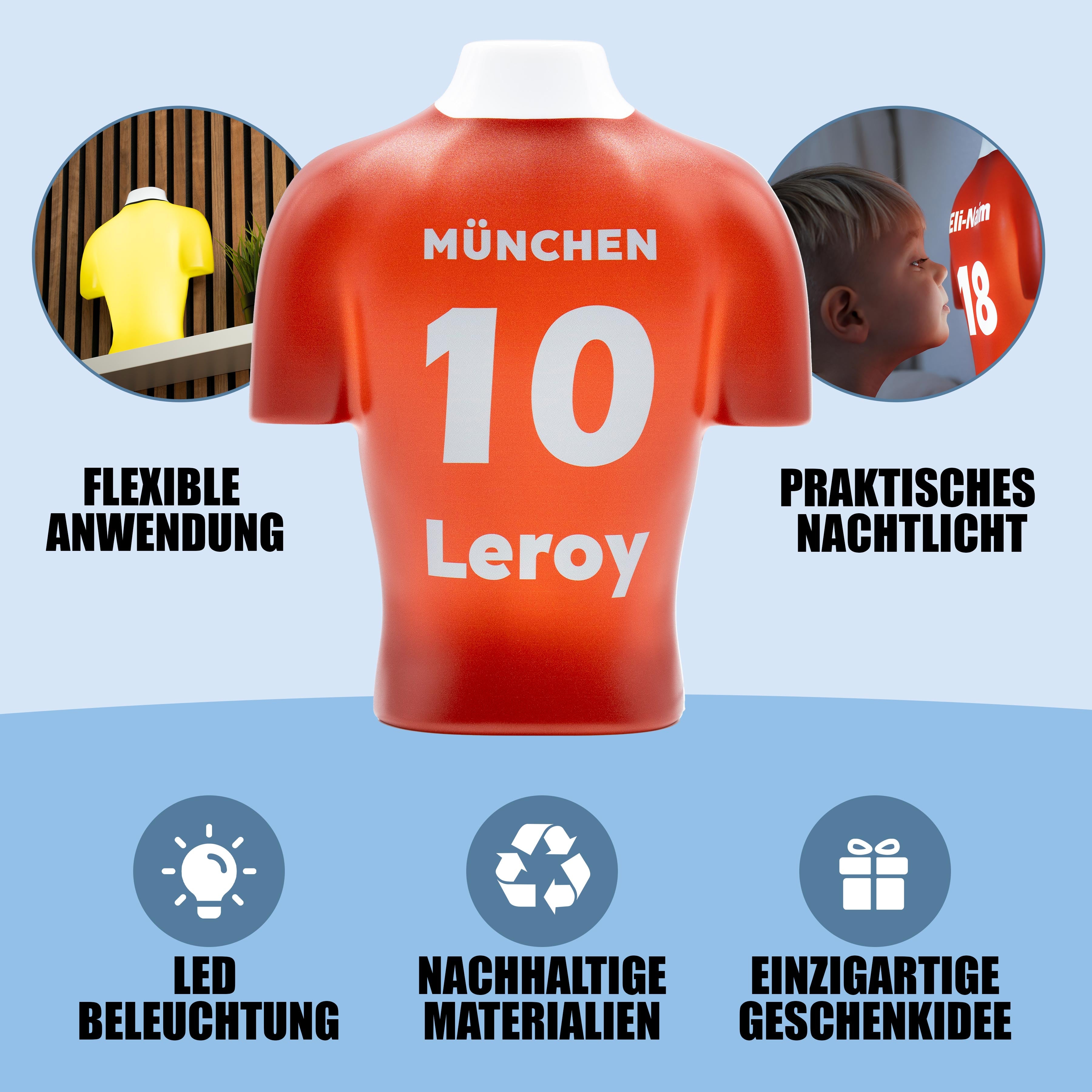 Torsinio® – Personalized 3D Soccer Jersey Lamp