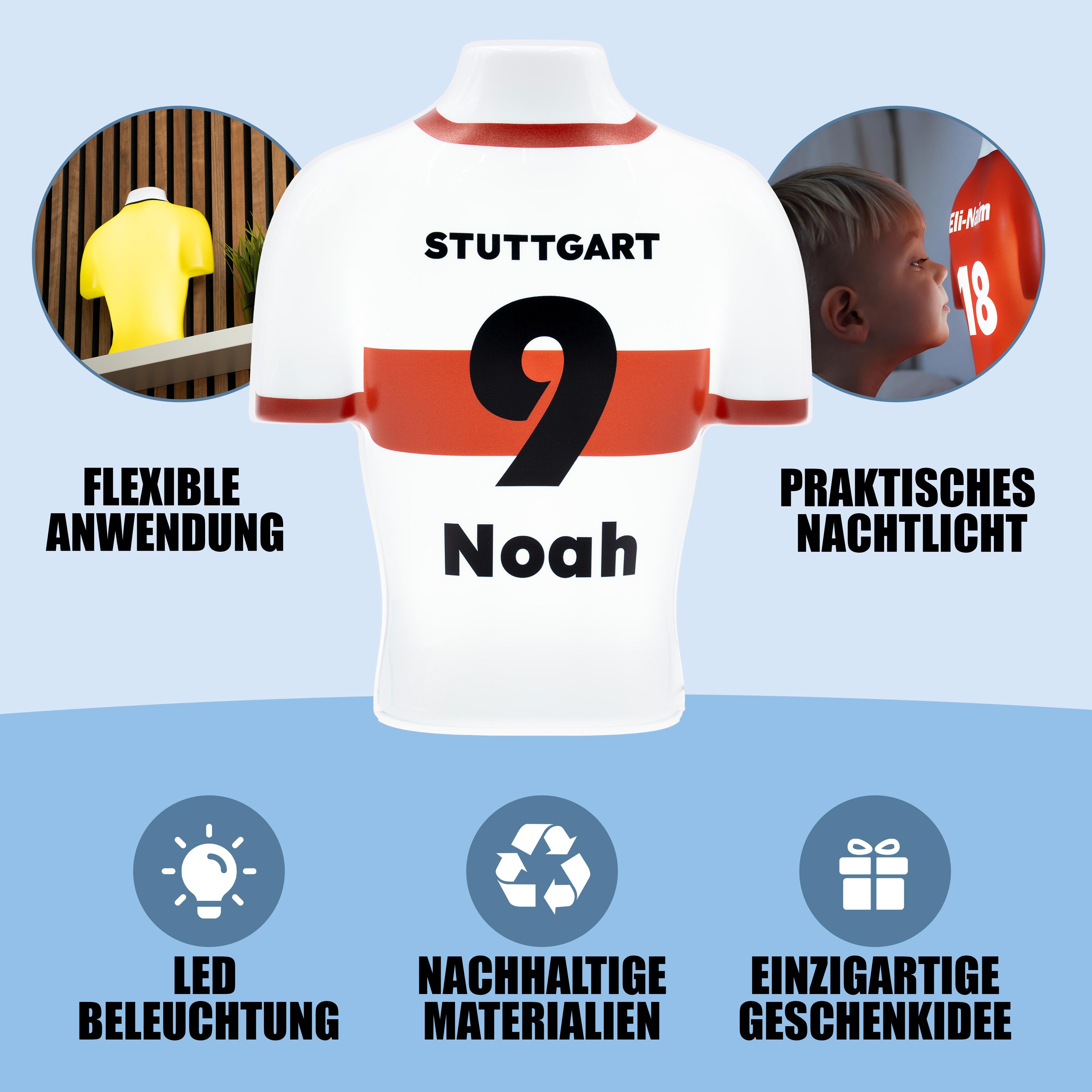 Torsinio® – Personalized 3D Soccer Jersey Lamp