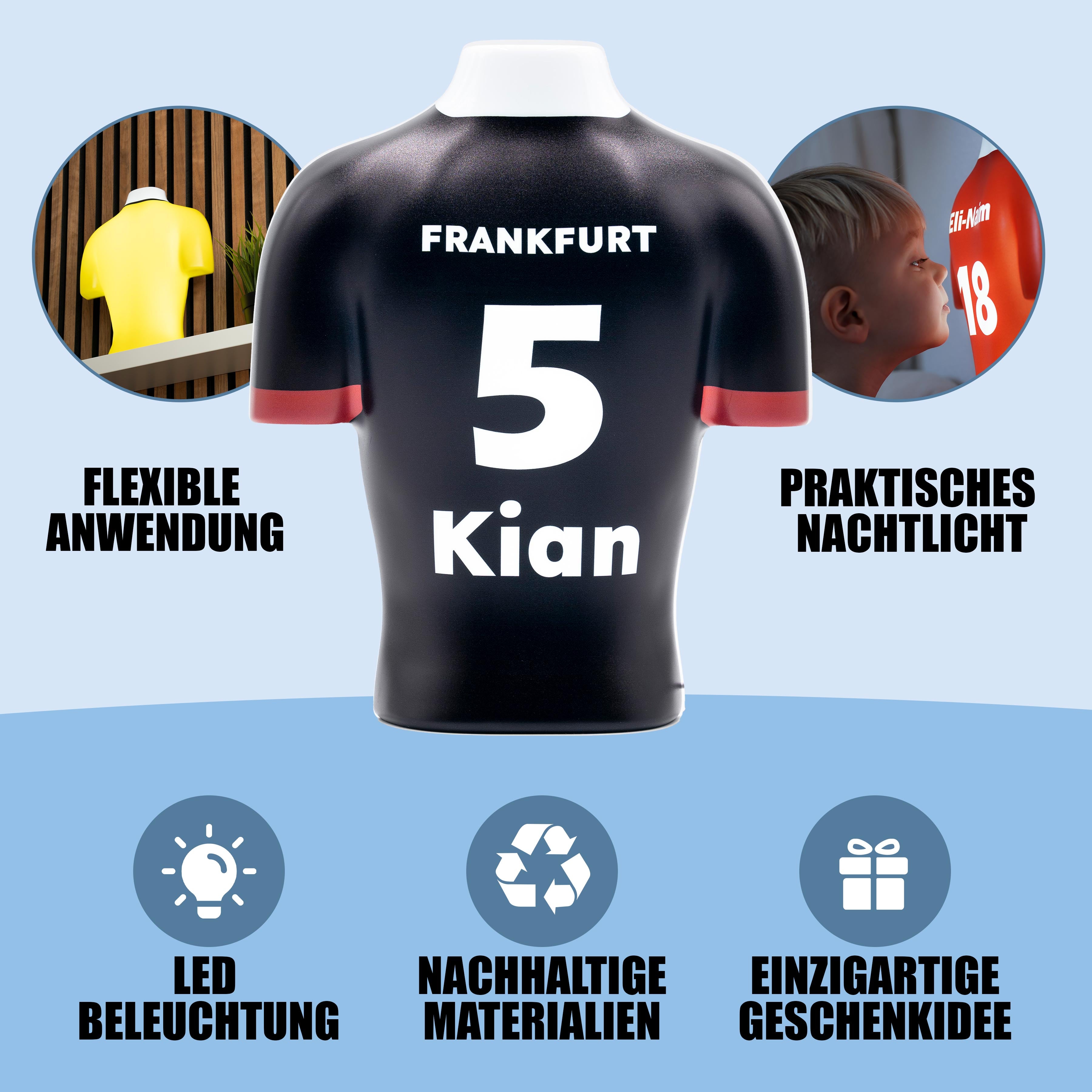 Torsinio® – Personalized 3D Soccer Jersey Lamp