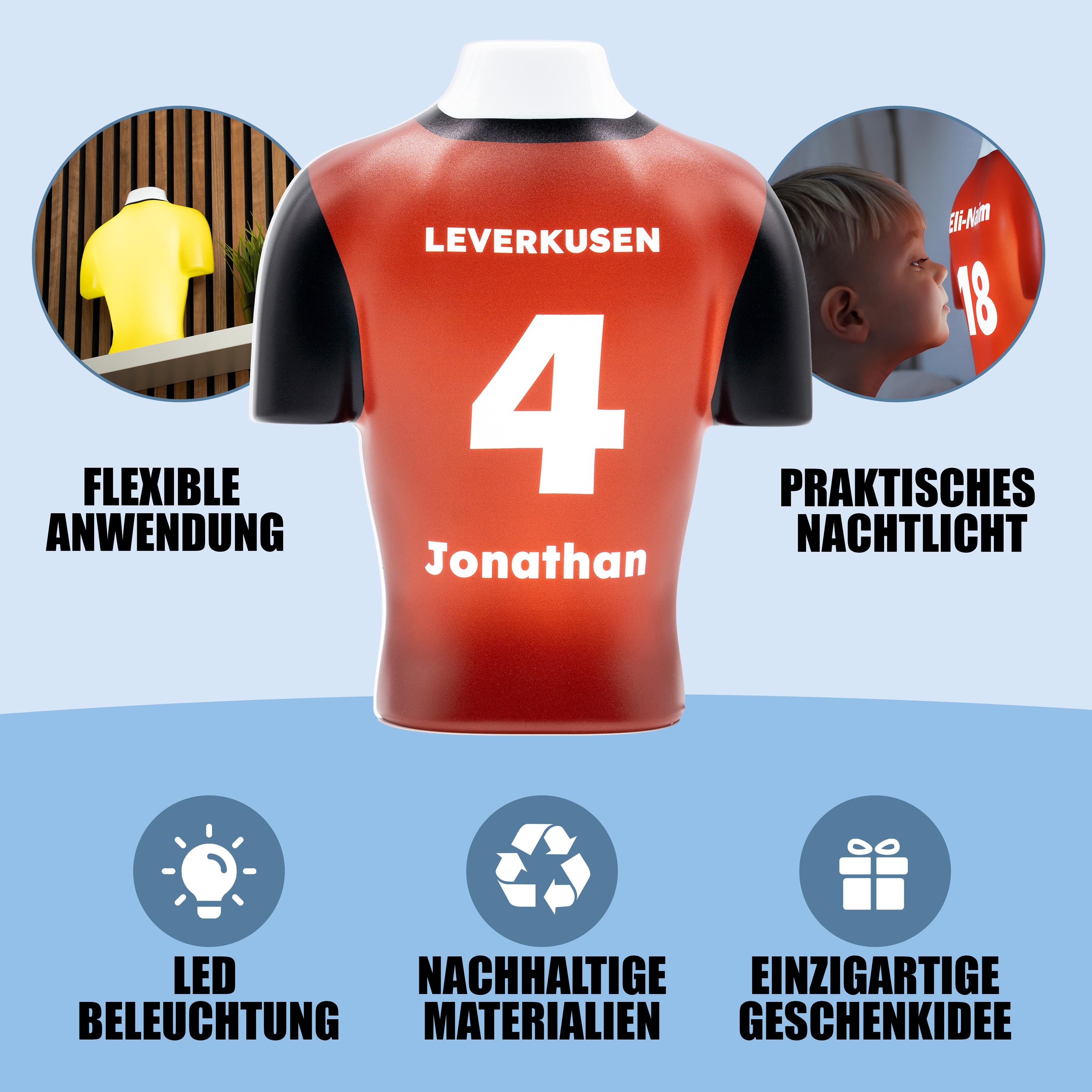 Torsinio® – Personalized 3D Soccer Jersey Lamp