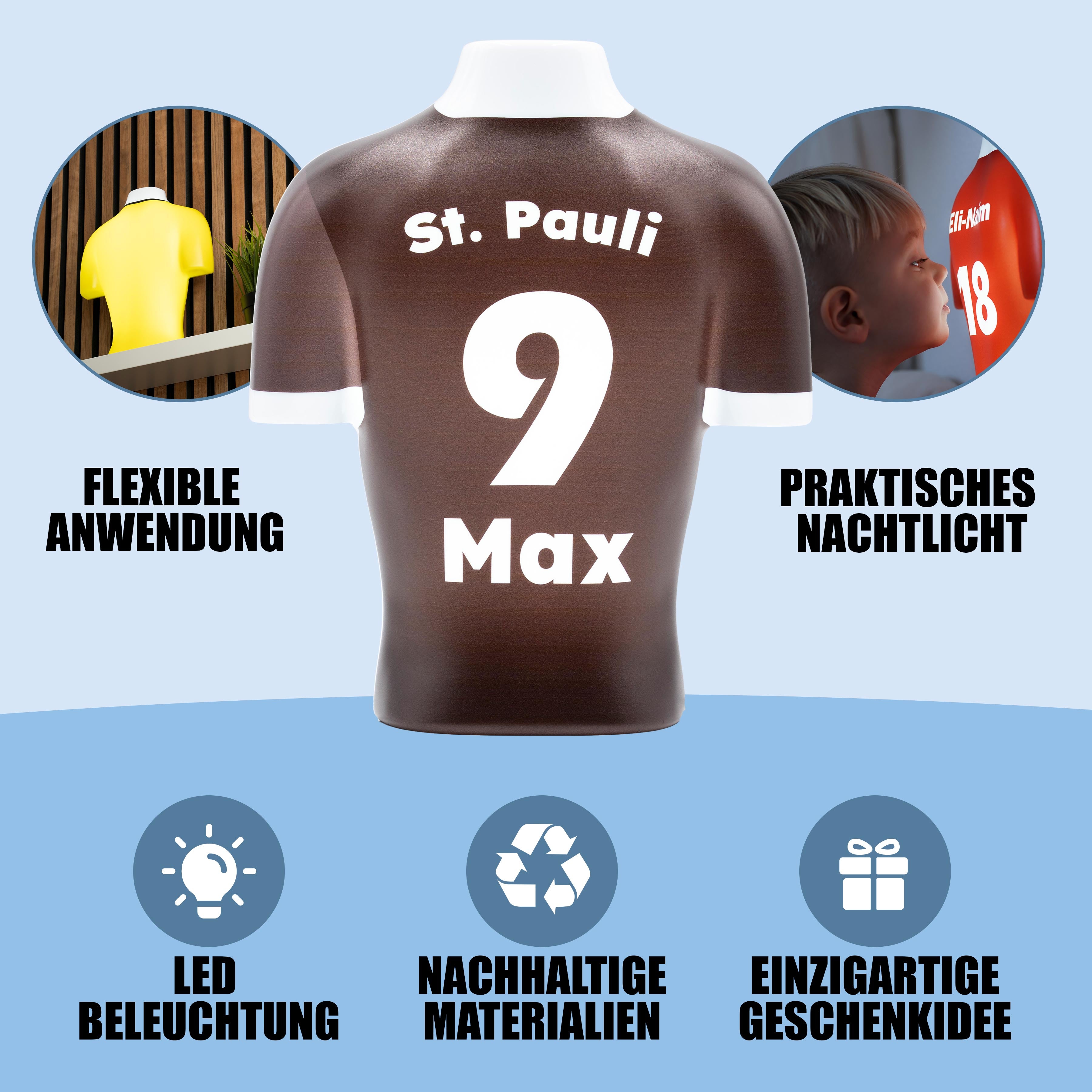 Torsinio® – Personalized 3D Soccer Jersey Lamp