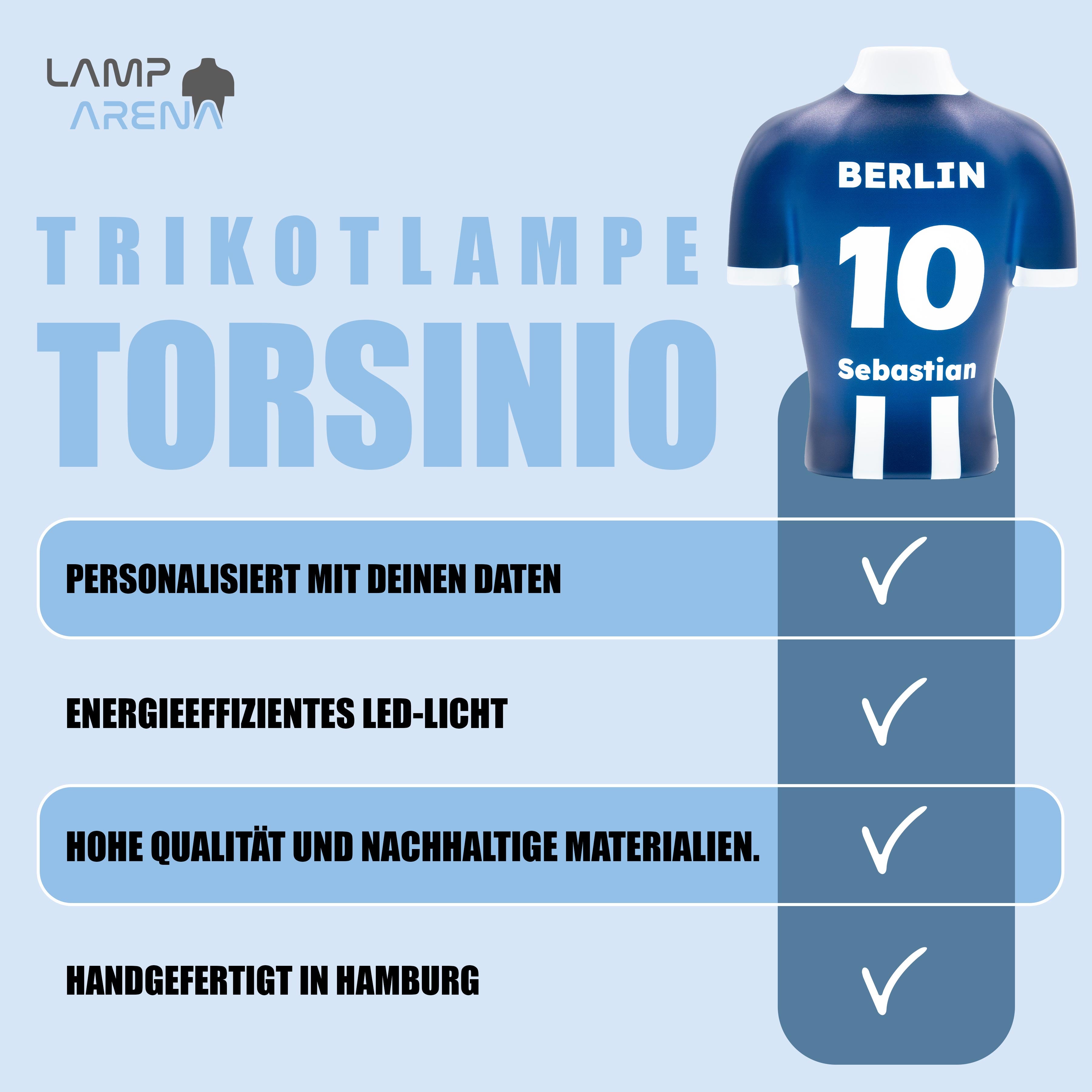 Torsinio® – Personalized 3D Soccer Jersey Lamp