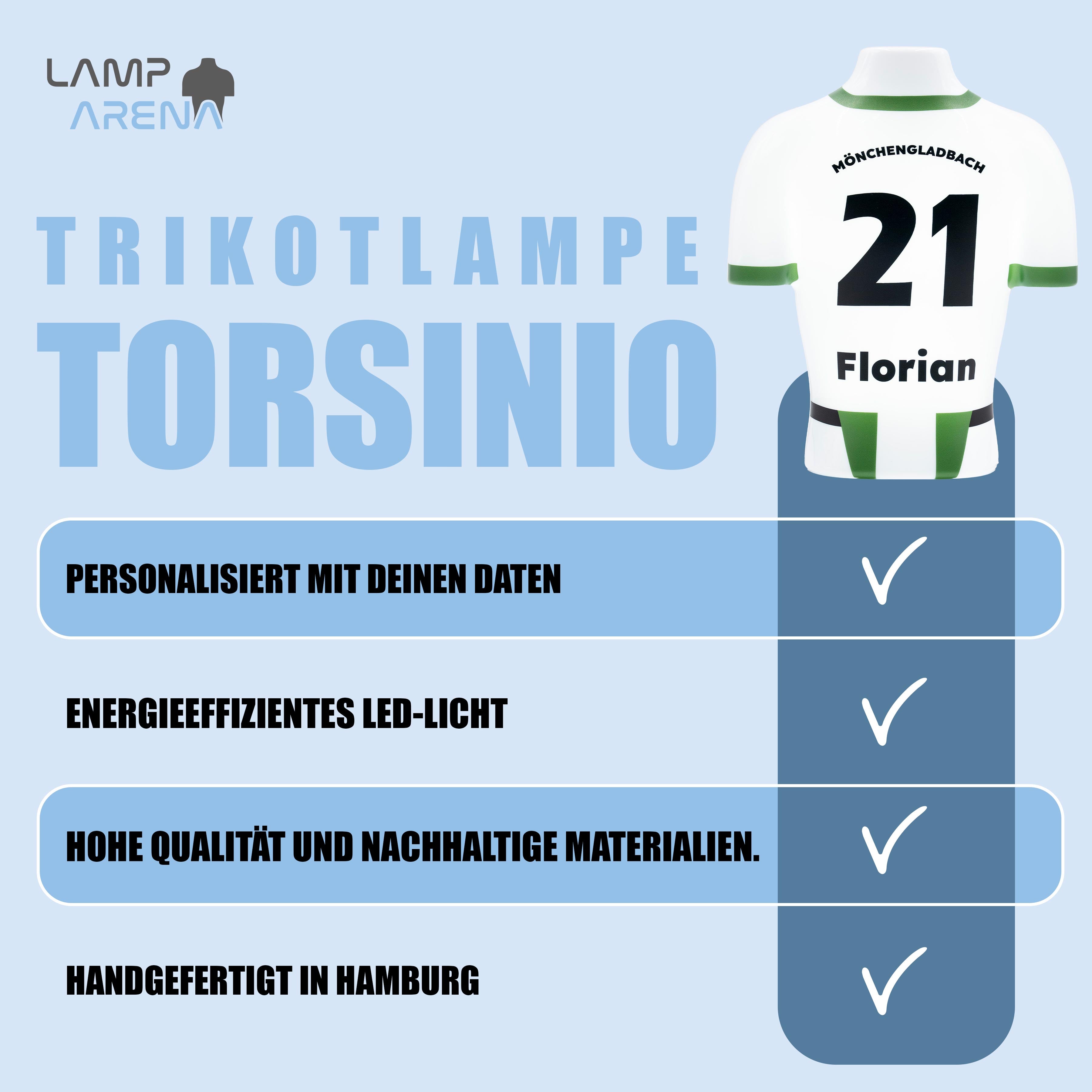 Torsinio® – Personalized 3D Soccer Jersey Lamp