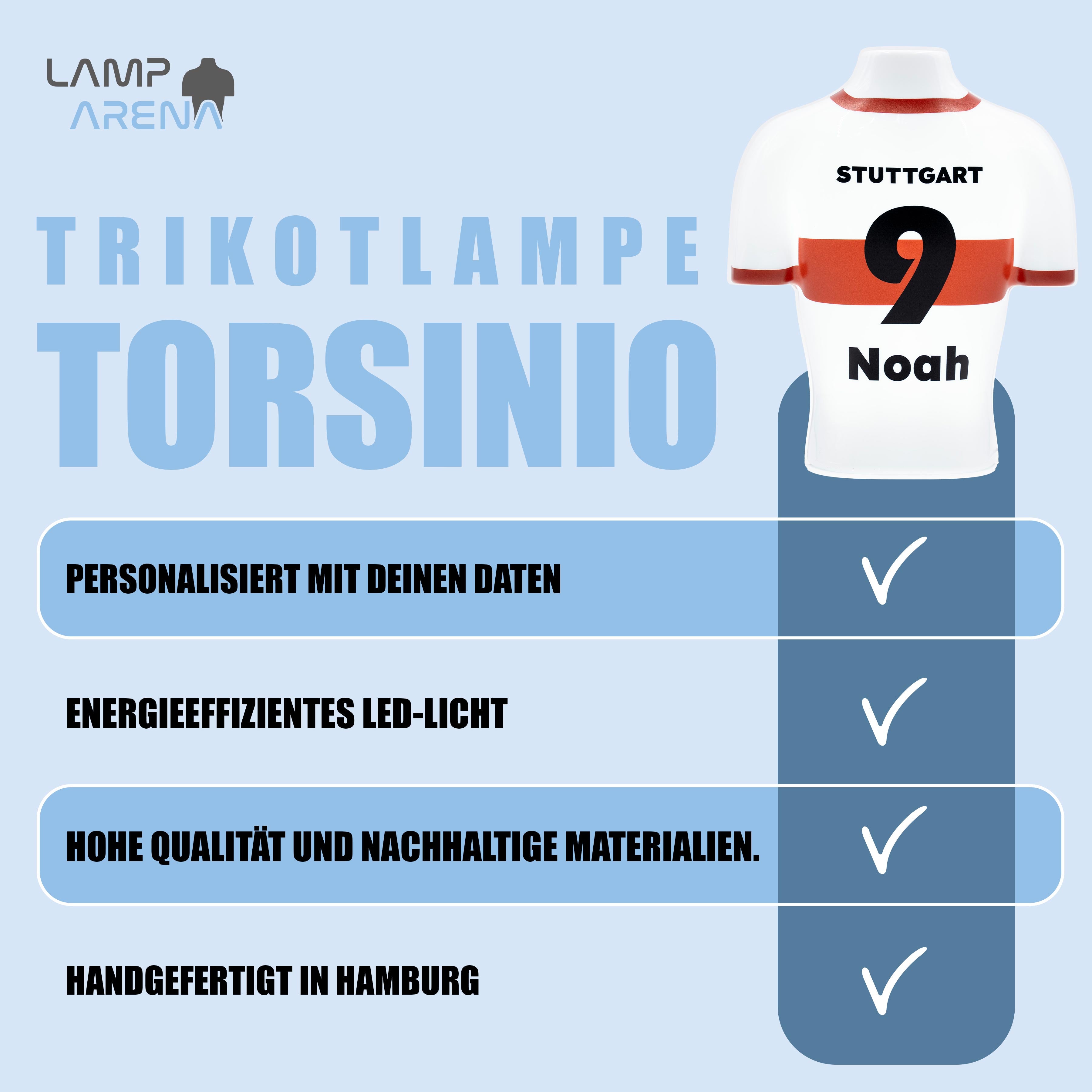 Torsinio® – Personalized 3D Soccer Jersey Lamp