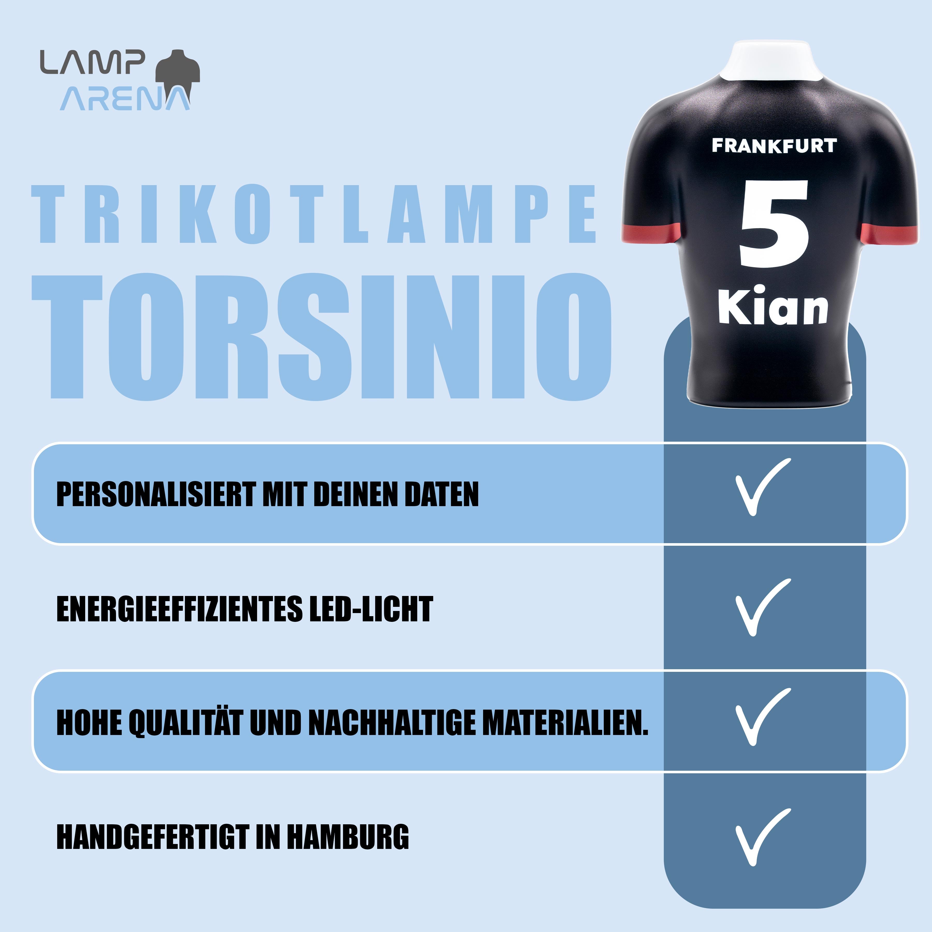 Torsinio® – Personalized 3D Soccer Jersey Lamp