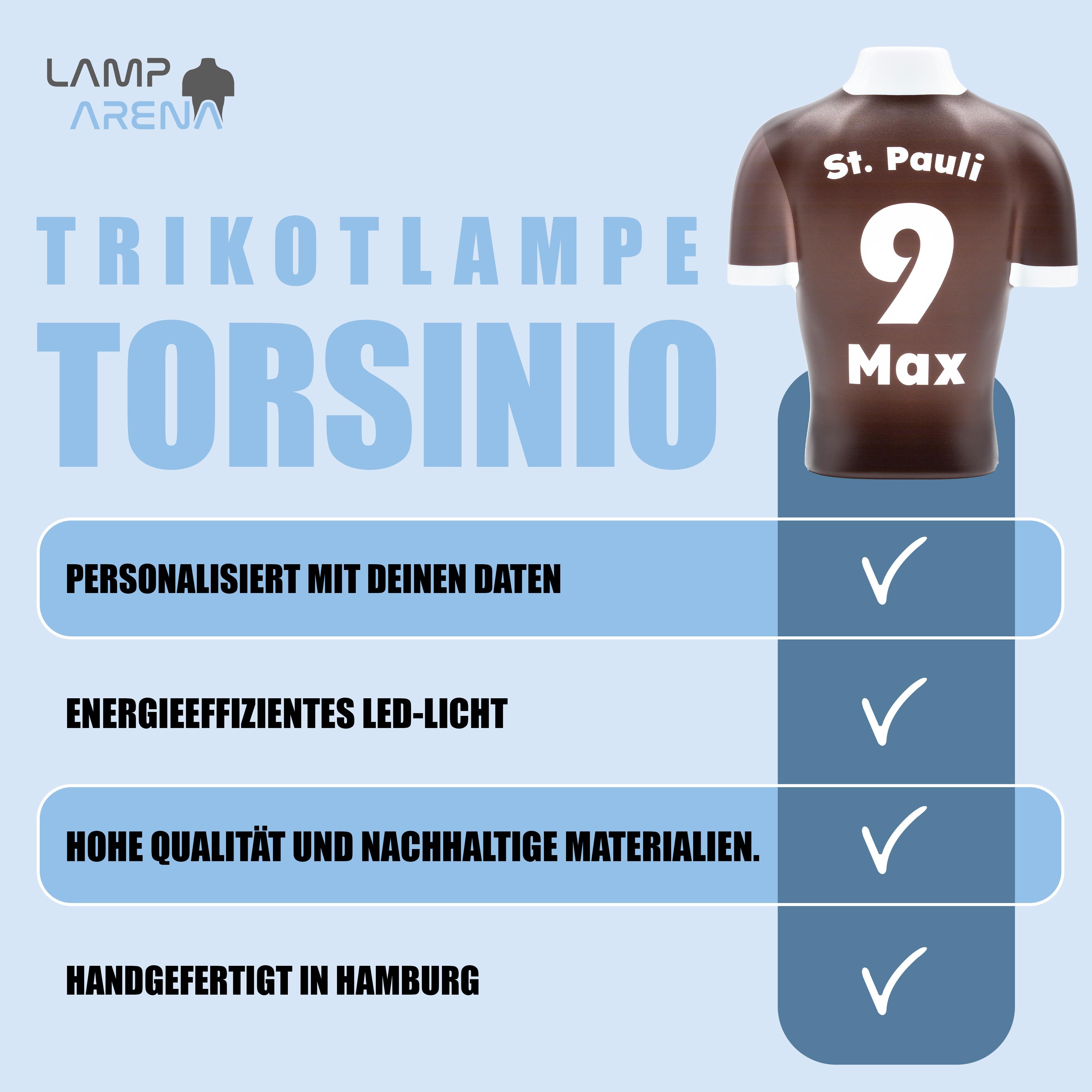 Torsinio® – Personalized 3D Soccer Jersey Lamp