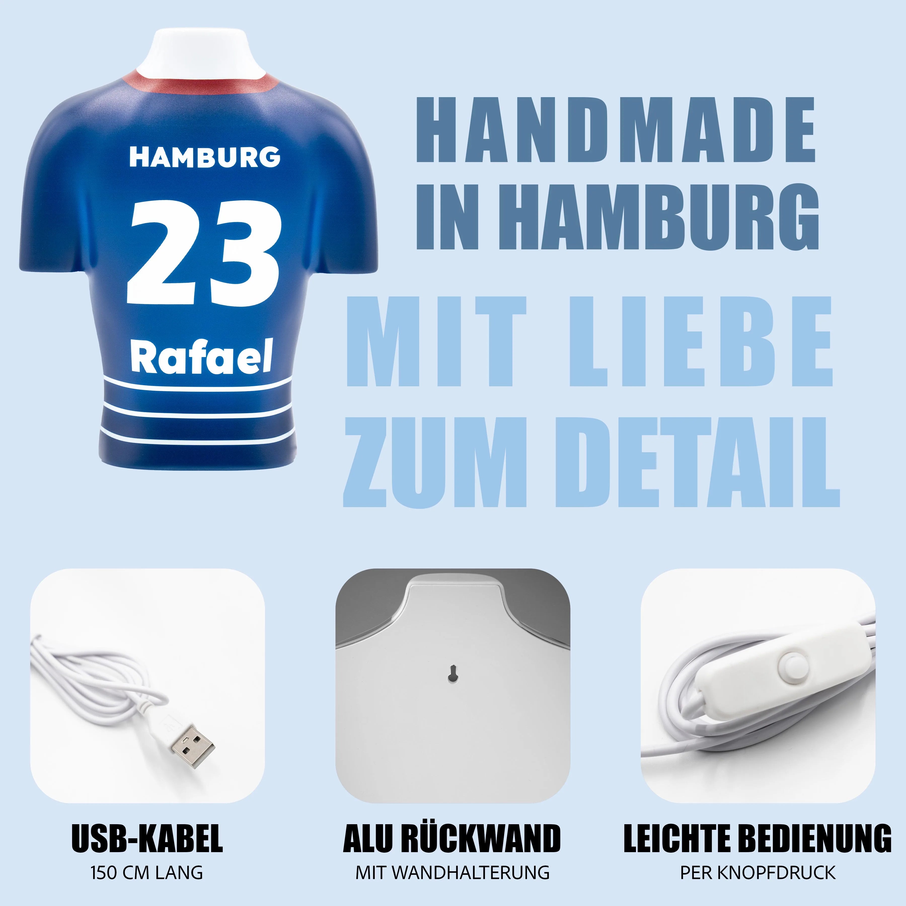 Torsinio® – Personalized 3D Soccer Jersey Lamp