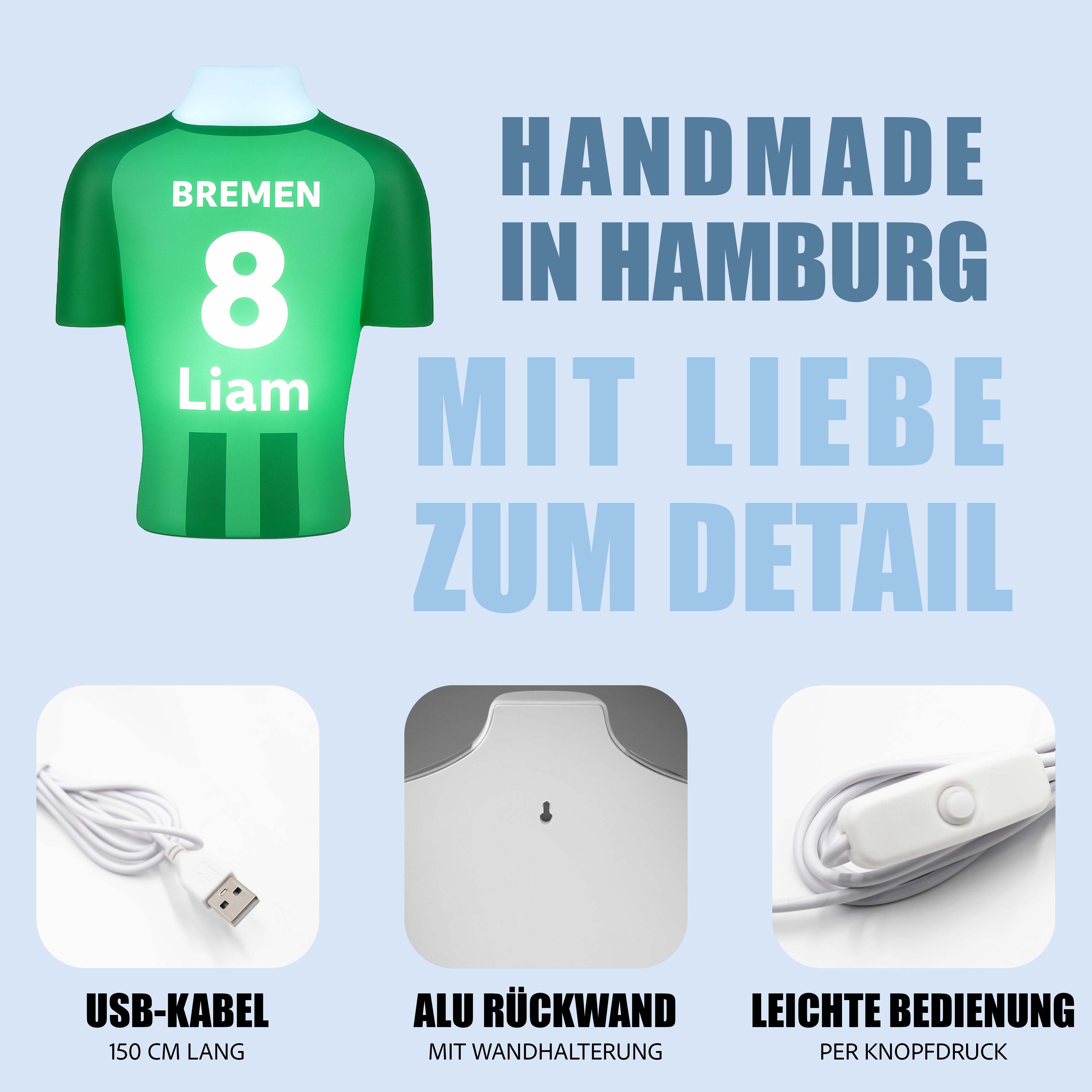 Torsinio® – Personalized 3D Soccer Jersey Lamp