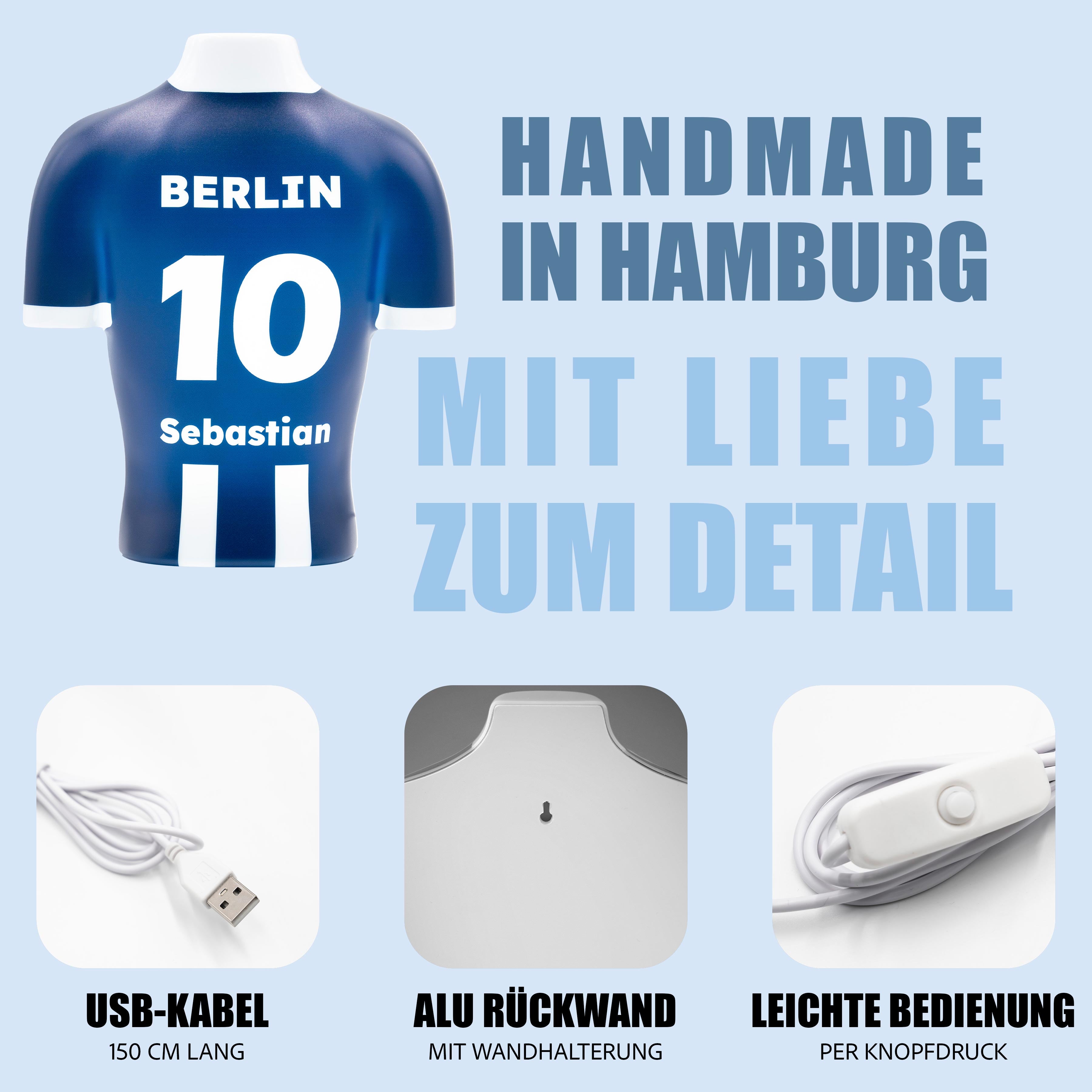 Torsinio® – Personalized 3D Soccer Jersey Lamp