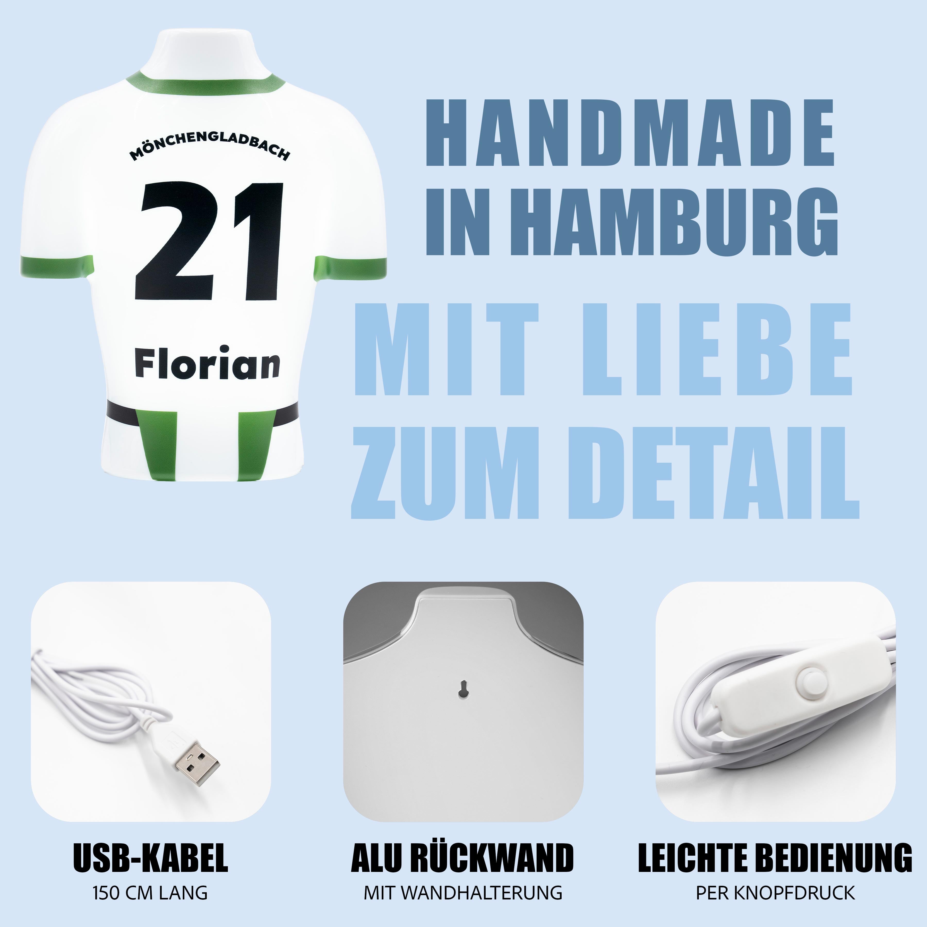 Torsinio® – Personalized 3D Soccer Jersey Lamp