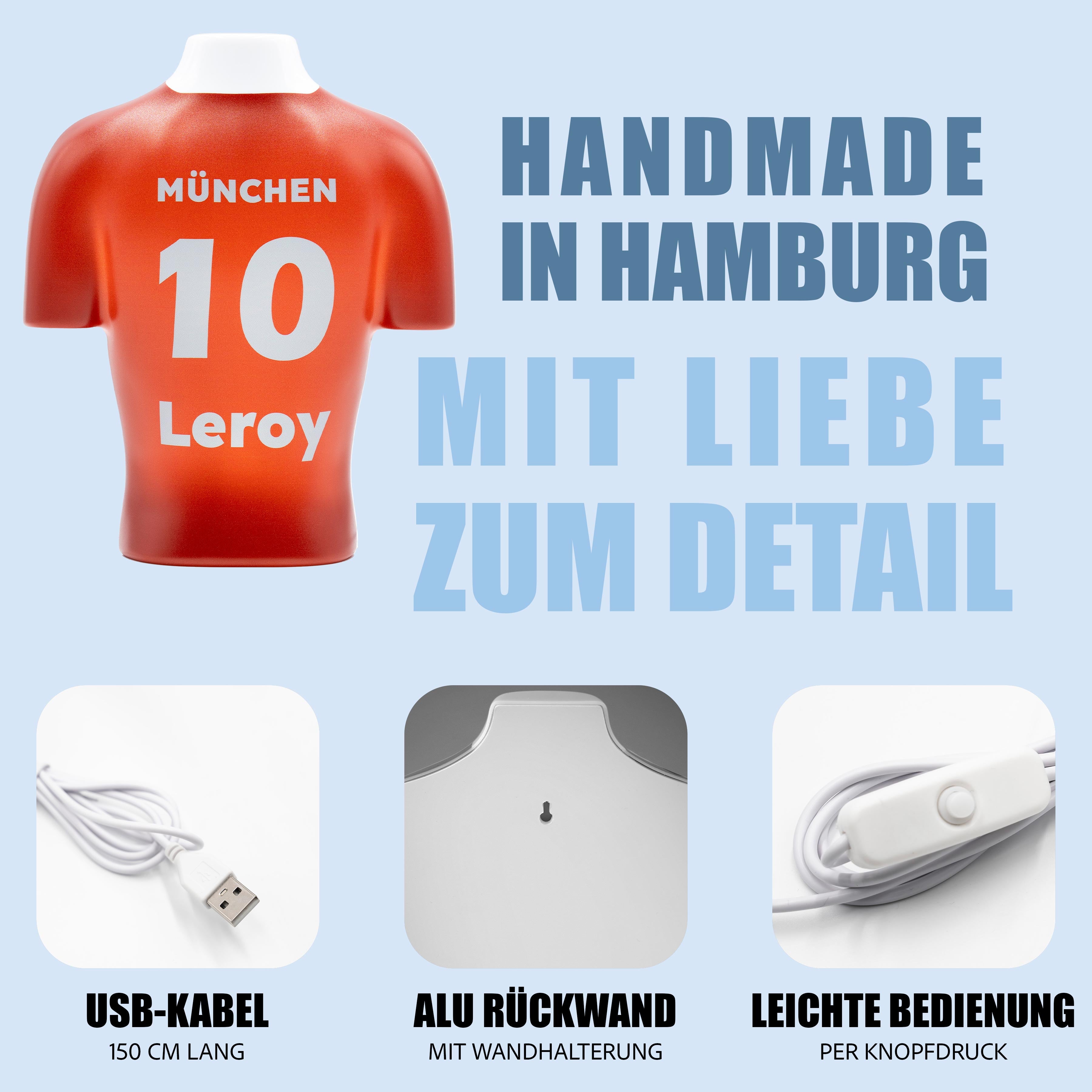 Torsinio® – Personalized 3D Soccer Jersey Lamp