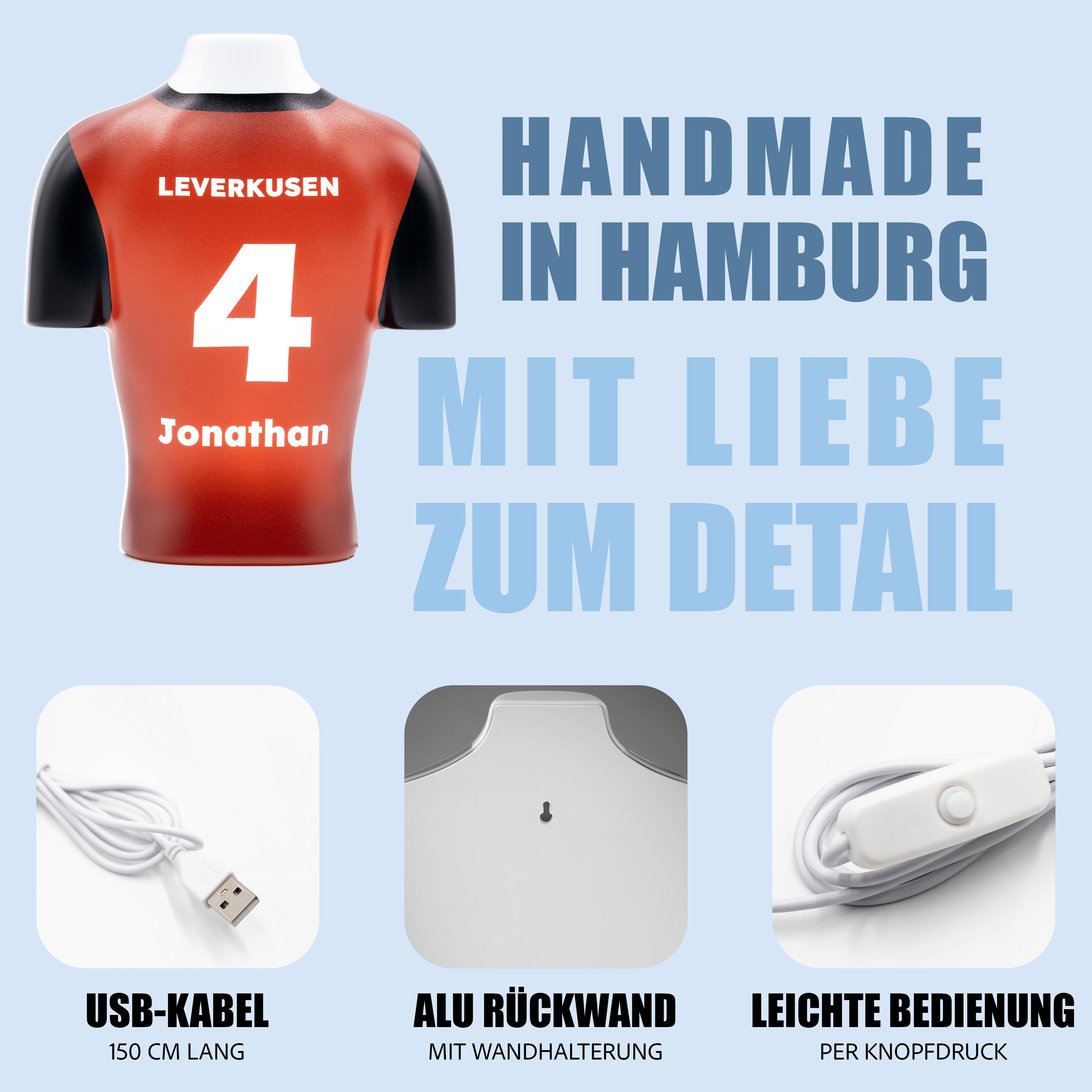 Torsinio® – Personalized 3D Soccer Jersey Lamp