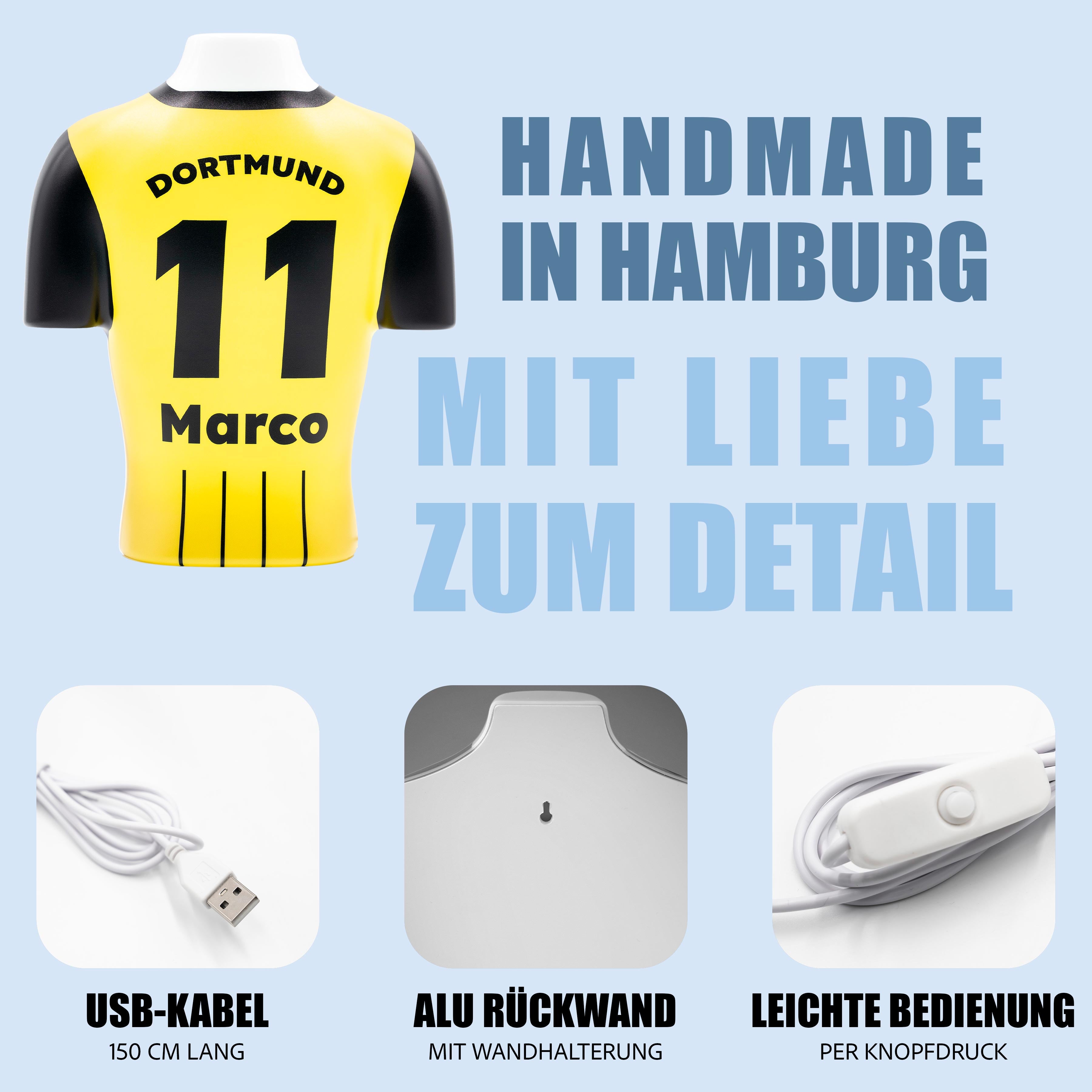 Torsinio® – Personalized 3D Soccer Jersey Lamp